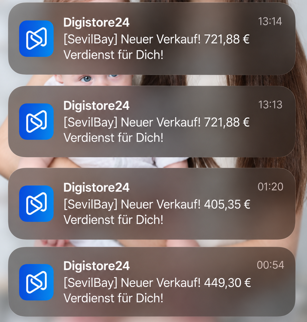 Digistore24-Verkaufsbenachrichtigungen von Sevil
